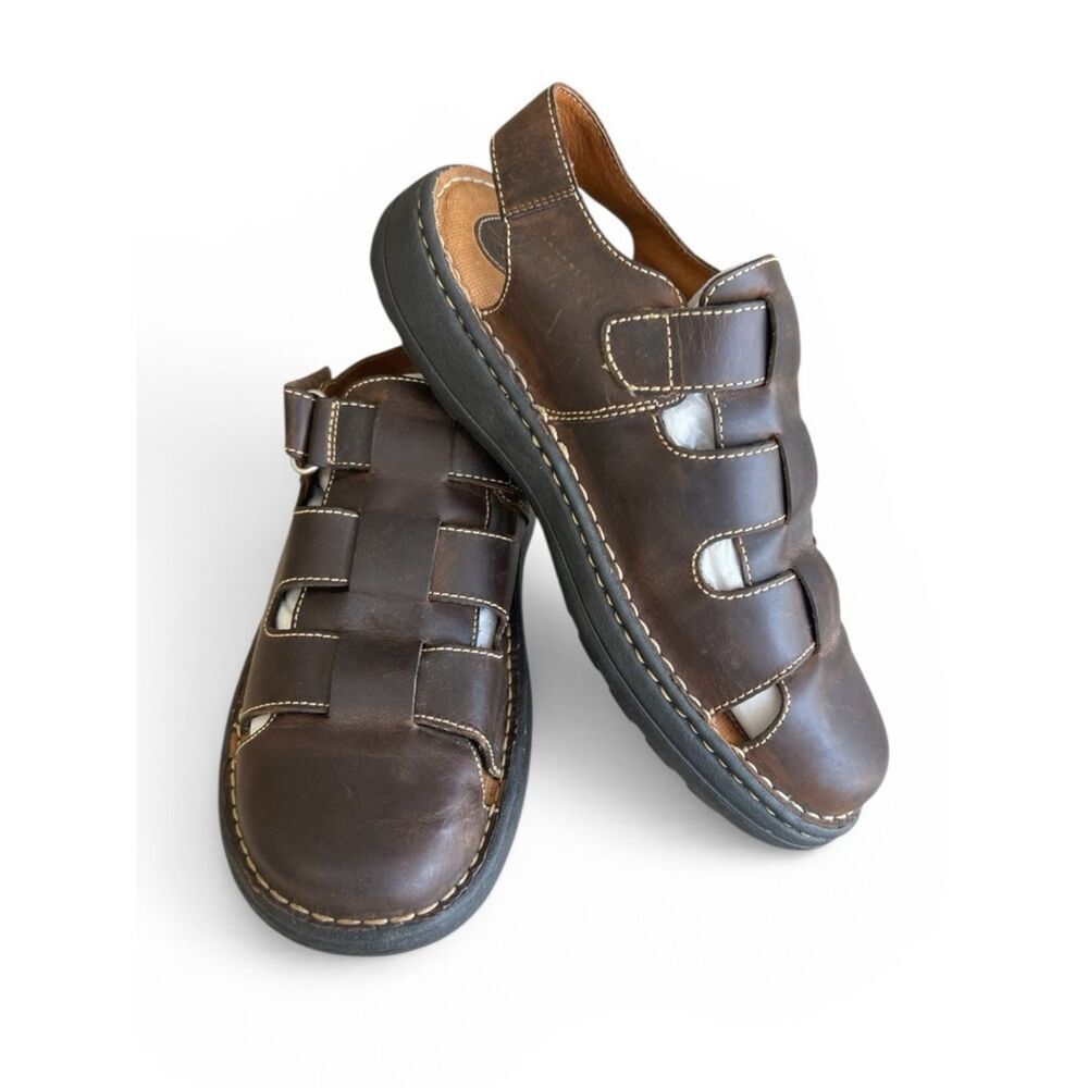 Born Men's Brown Leather Fisherman Sandals - Casual Comfort size11